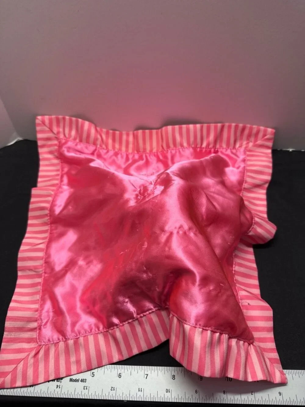 Garanimals Baby Security Blanket Doll Pink Striped Trim 
